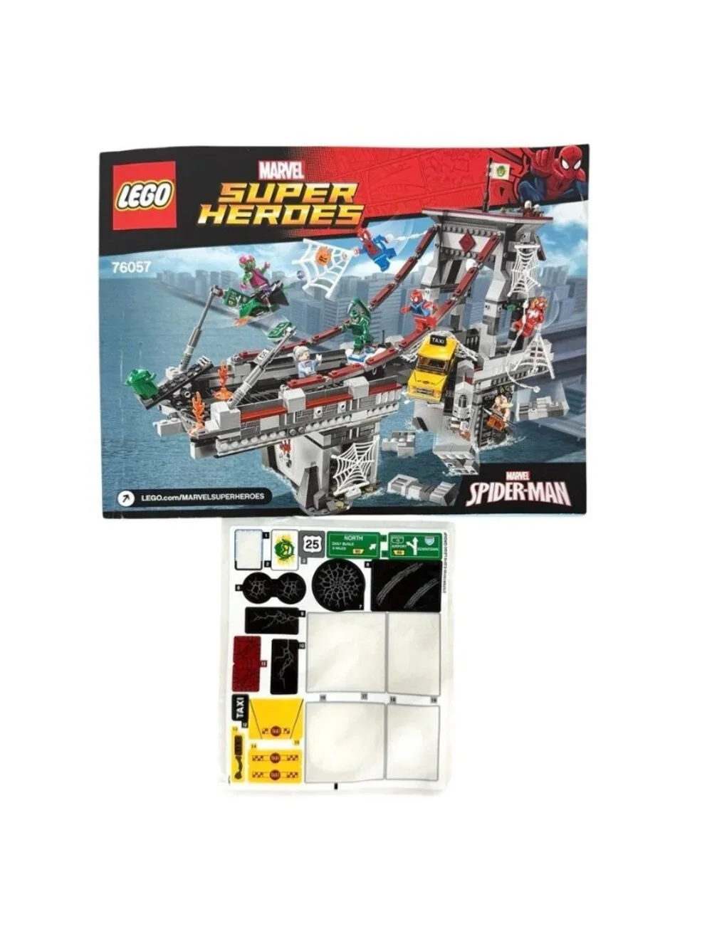 LEGO Marvel Spider-Man Web Warriors Ultimate Bridge Battle 76057 Incomplete READ